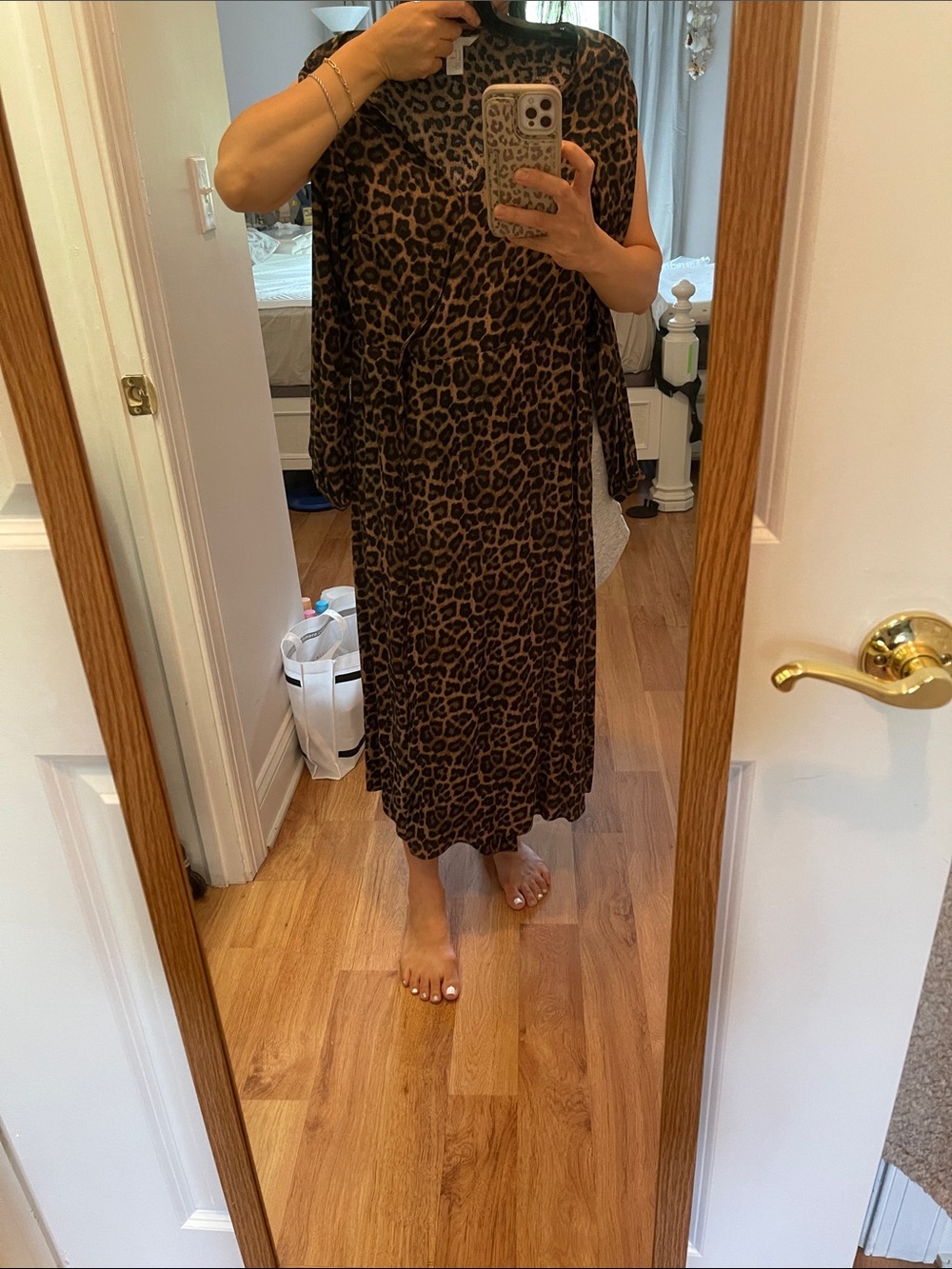 H&M Leopard Print Wrap Maxi Dress - Brown/Black - Picture 5 of 7